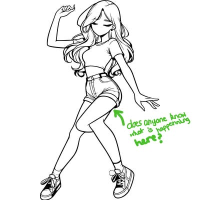 realistic girl dancing