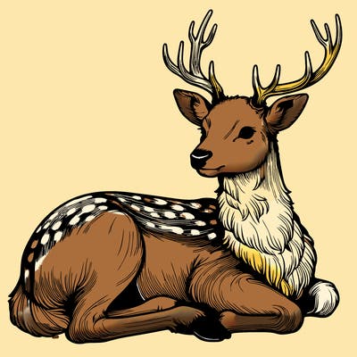 realistic deer with antlers