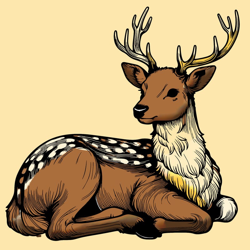 realistic deer with antlers