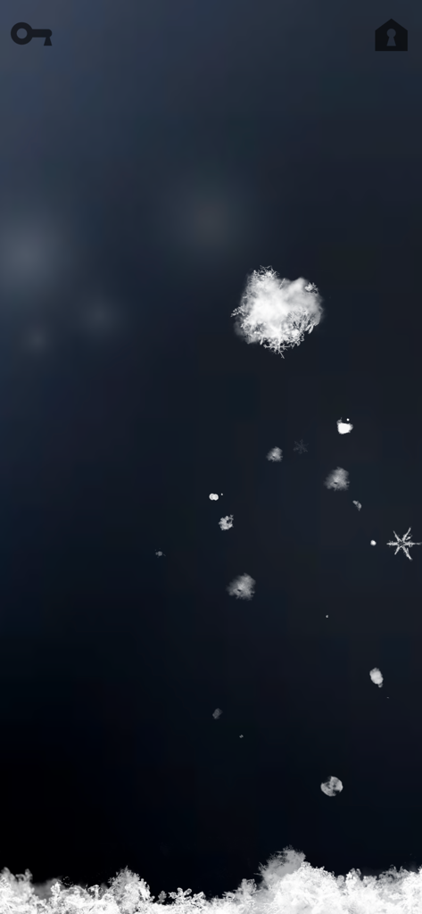 Digital snowflakes falling on a dark background for cats to catch