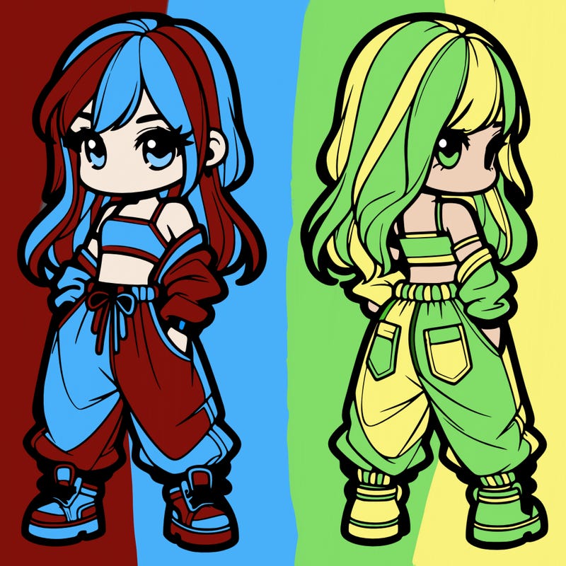 girl in crop top and baggy pants