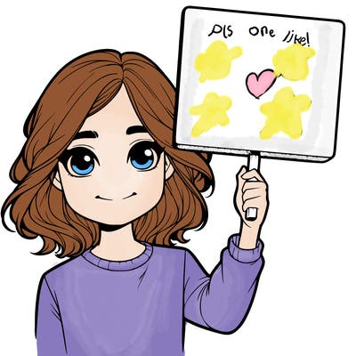 realistic girl holding up a sign