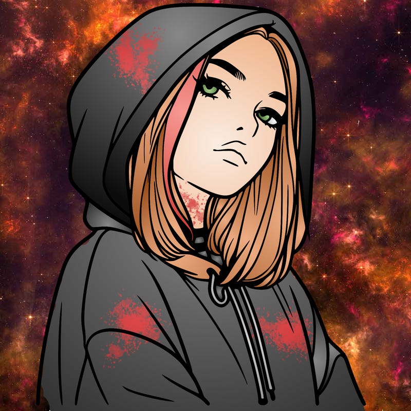 a realistic girl in a hoodie