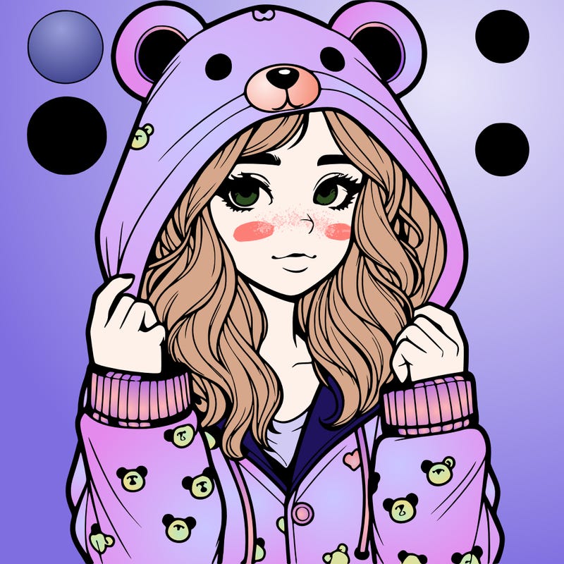 realistic girl in a animal pjs hoodie