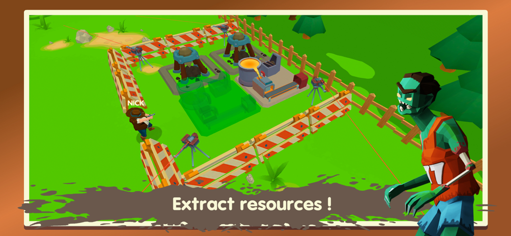 Two Guys And Zombies 3D - Base building and resource extraction gameplay in Two Guys And Zombies 3D