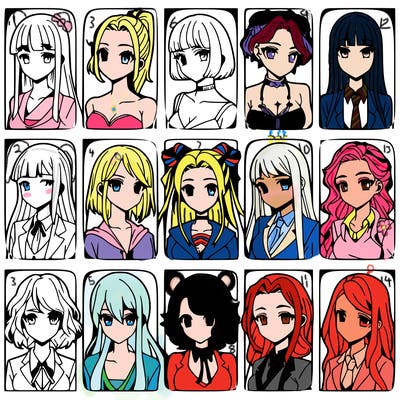 girls that look diffrent anime