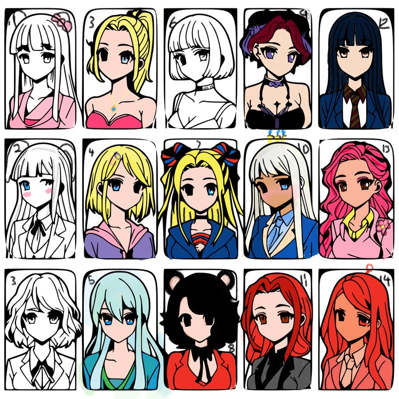 girls that look diffrent anime