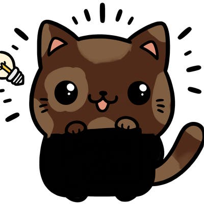 a cute cat saying share your ideas