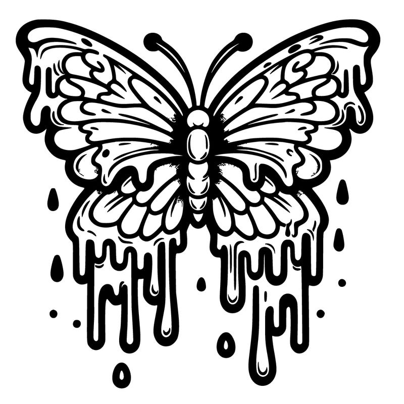 melting butterfly tattoo