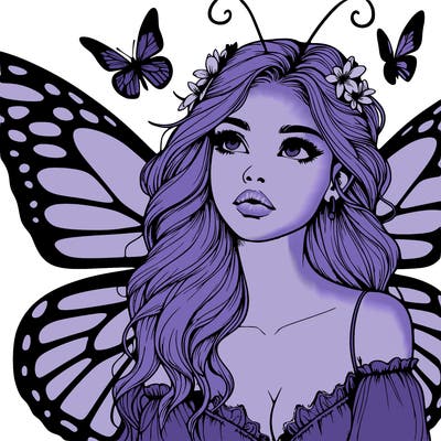 butterfly fairy realistic girl