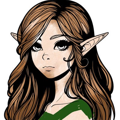 elf girl realistic dark fantasy