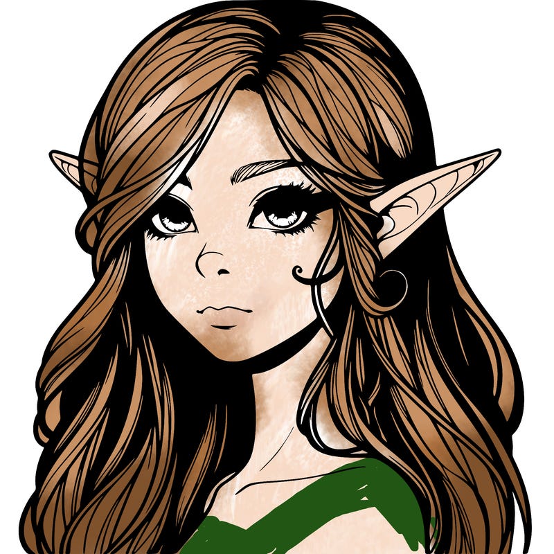 elf girl realistic dark fantasy
