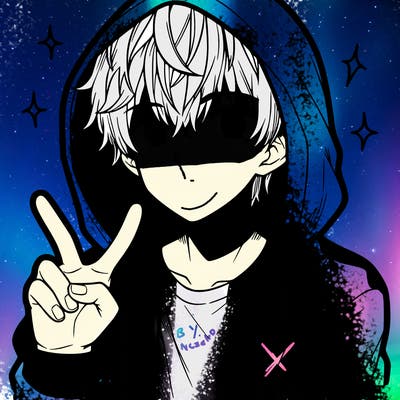 teenage manga boy in a hoodie, doing ✌