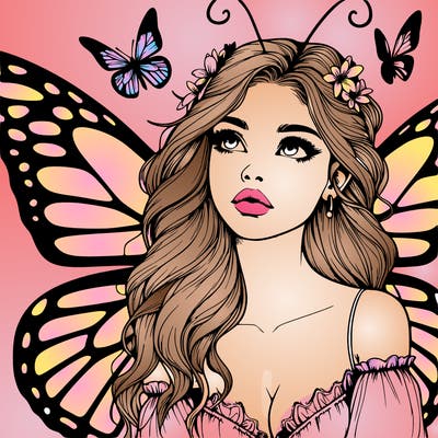 butterfly fairy realistic girl