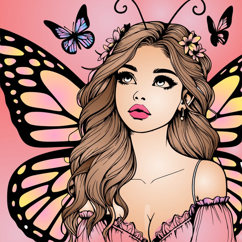 butterfly fairy realistic girl