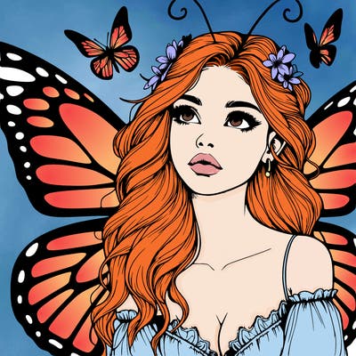 butterfly fairy realistic girl