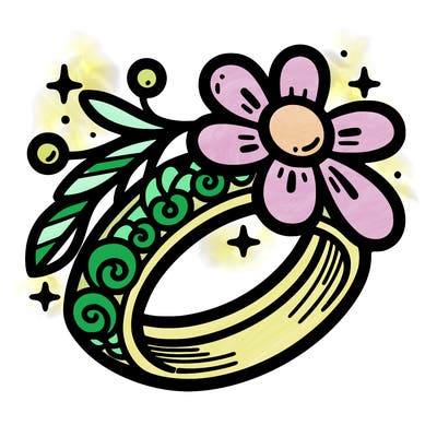 jewelry ring with a flower
