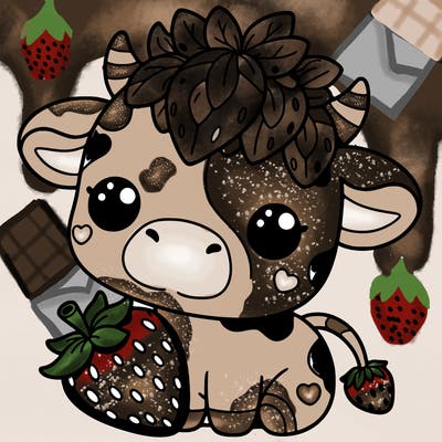 cute strawberry cow