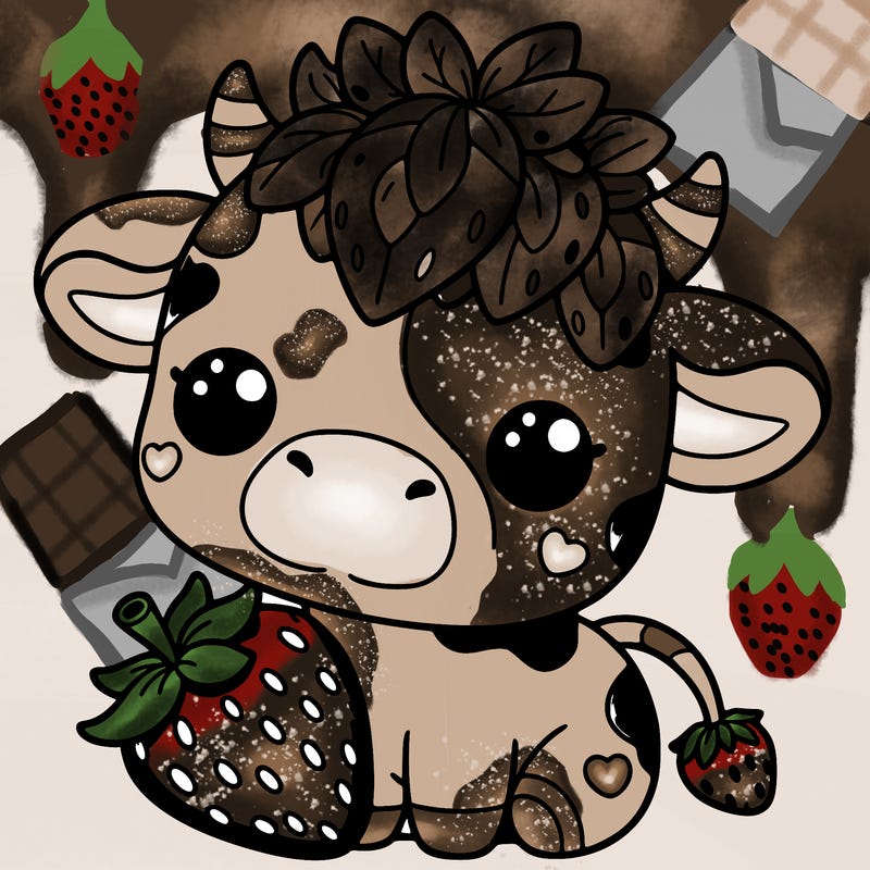 cute strawberry cow
