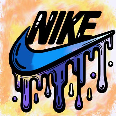 dripping nike logo