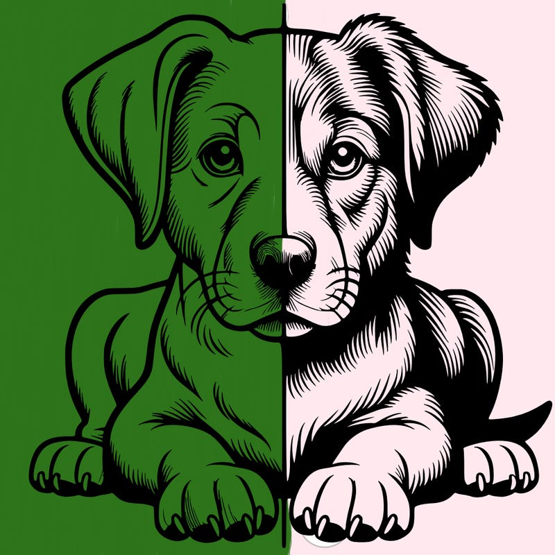 realistic dog split picture