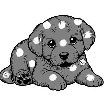 a cute realistic puppy