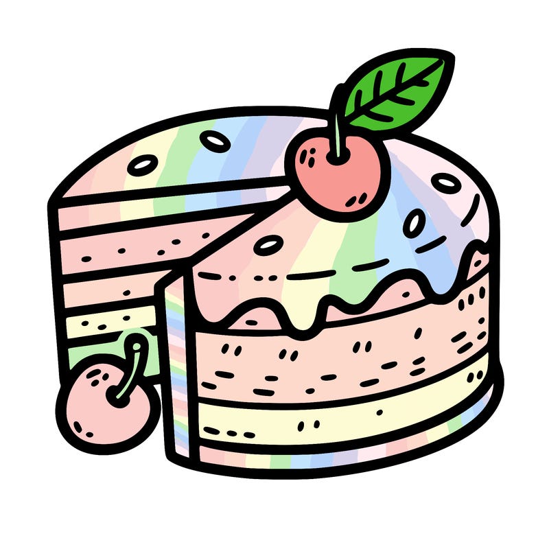 cake with slice cut out of it