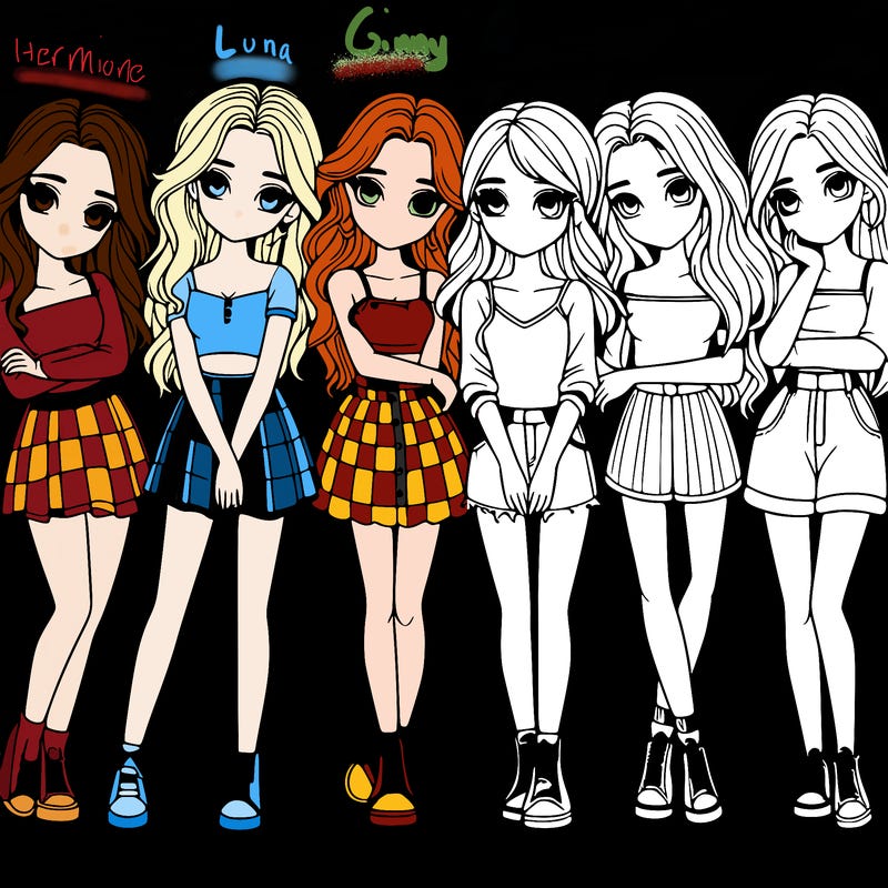 a group of girls realistic