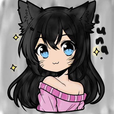 a cute anime girl with wolf ears
