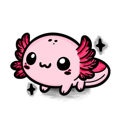 cute easy baby axolotl