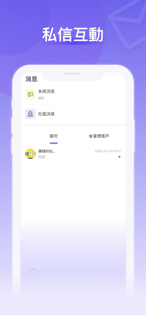 Messaging interface of the Qiwen Master app showing private message interactions and system notifications for experts.