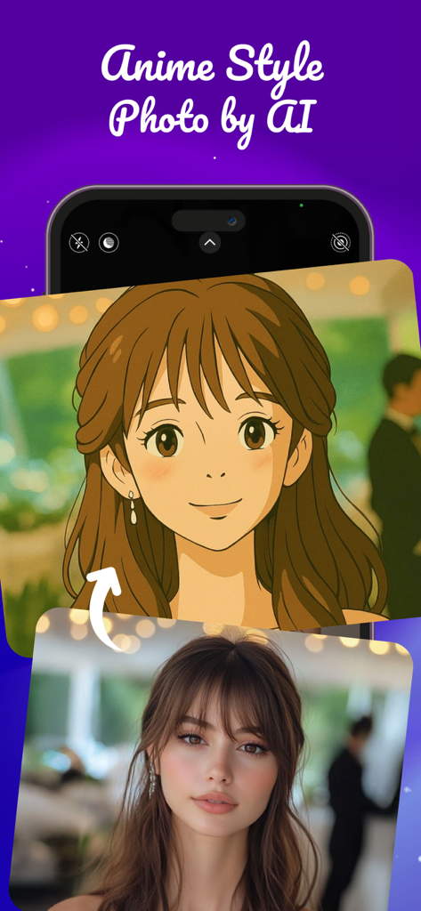 AI Anime Photo Effect - AIを使用してリアルな女性の写真をアニメ風キャラクターに変換した、変換前後の比較
