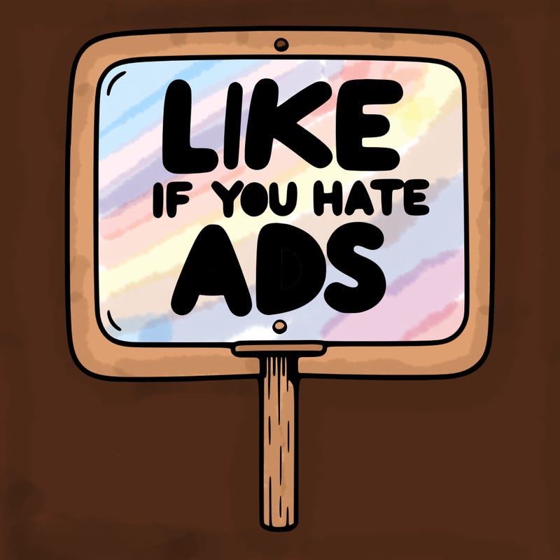 a sign that says like if you hate ads