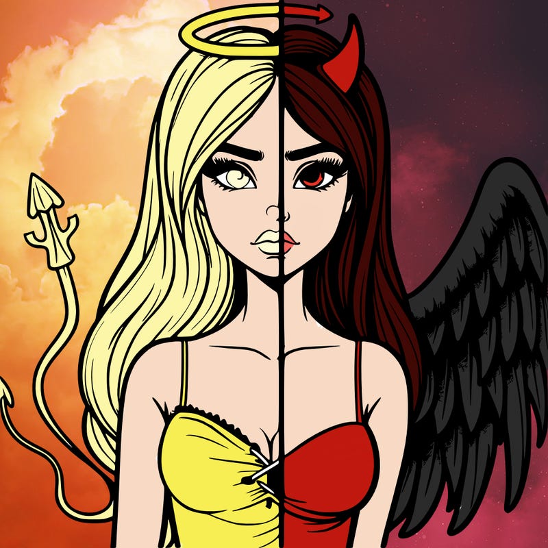 devil vs angel realistic girl