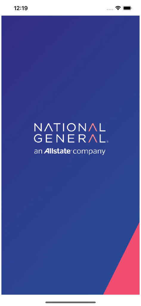 National General app splash screen with company logo and Allstate branding