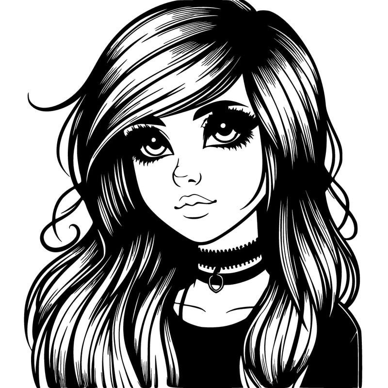 realistic goth emo girl