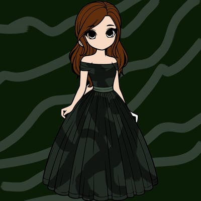 realistic girl in dress