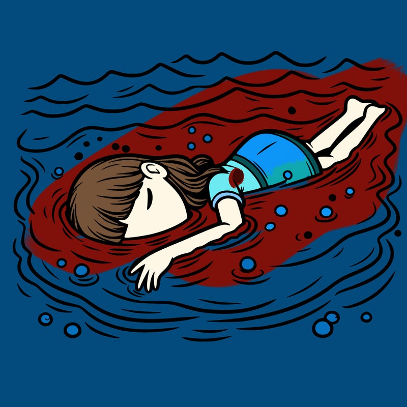 drowning girl