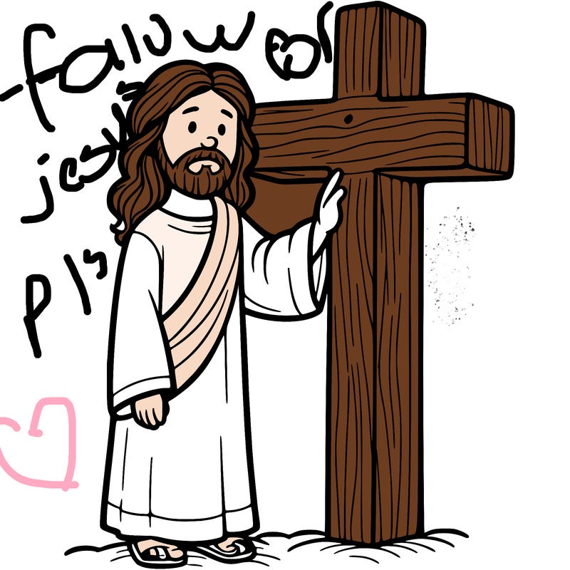 jesus standing beside the cross