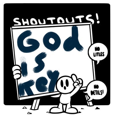 blank canvas that says above it shoutouts