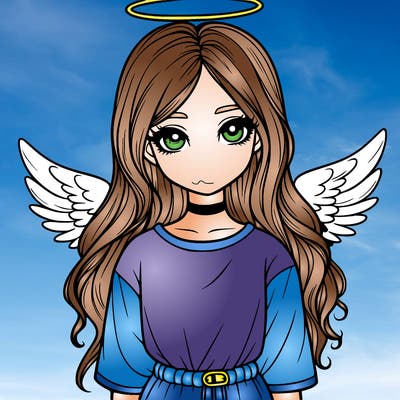 realistic girl with halo