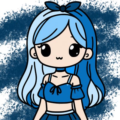 a girl with a cute blue crop top