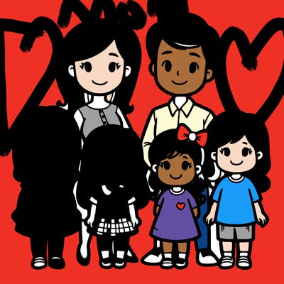 mom four daughters and a dad