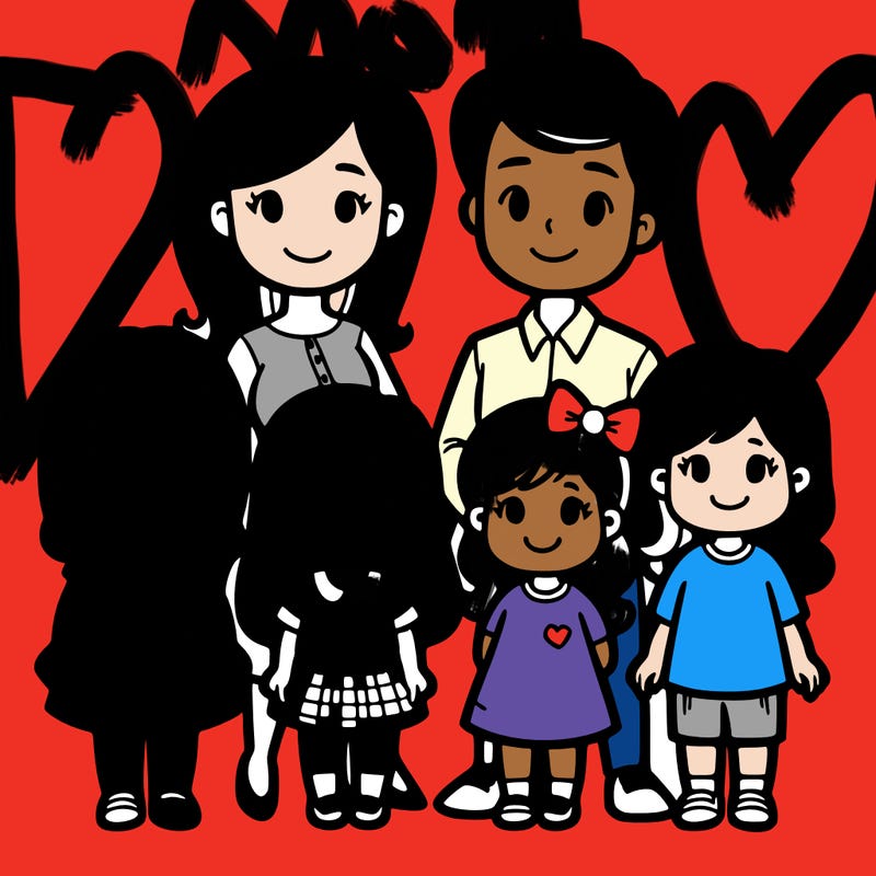 mom four daughters and a dad