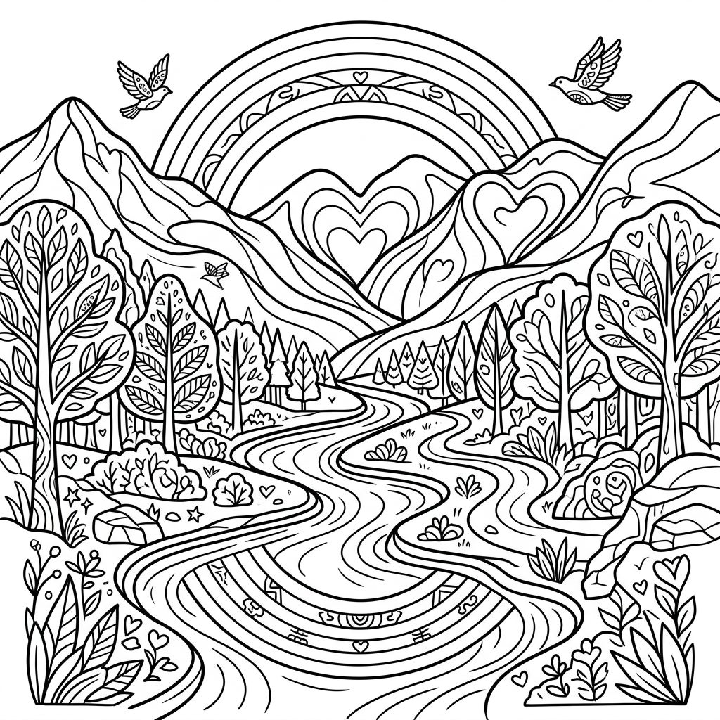 Pride Nature & Landscapes Coloring Page for Adults — Color Pop