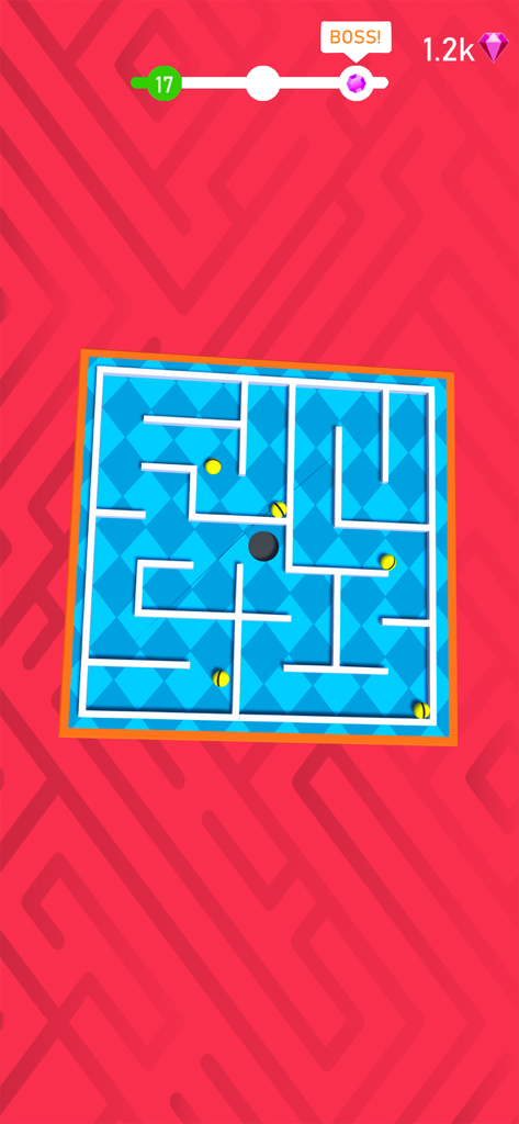 3D Maze: Tilt Puzzle Game - Gameplay of 3D Maze Tilt Puzzle Game showing a blue labyrinth with yellow balls and a central hole