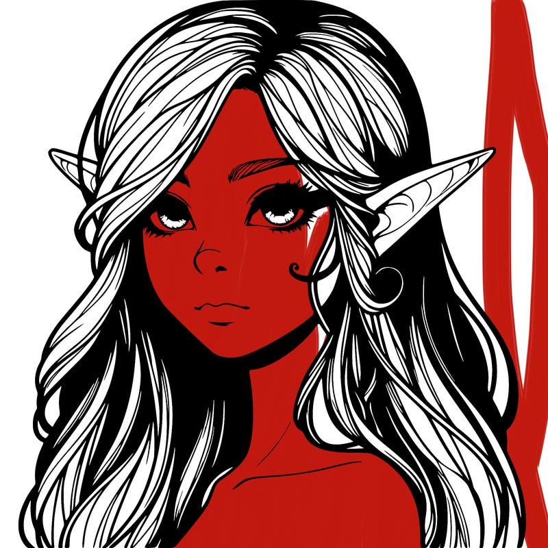 elf girl realistic dark fantasy