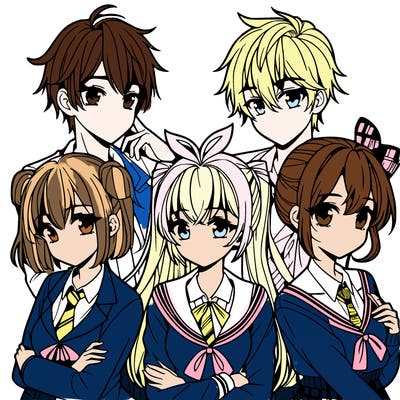 4 girls one boy manga