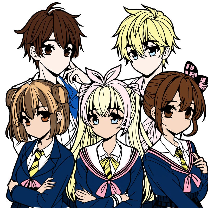 4 girls one boy manga