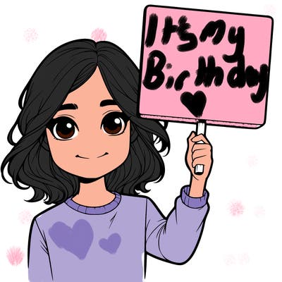 realistic girl holding up a sign